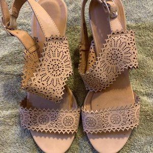 XOXO Beige Strap Sandals.